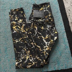 Black and Gold Marble Print Leggings